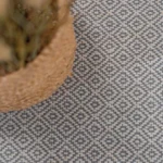 Close-up-of-blue-and-white-diamond-patterned-sisal