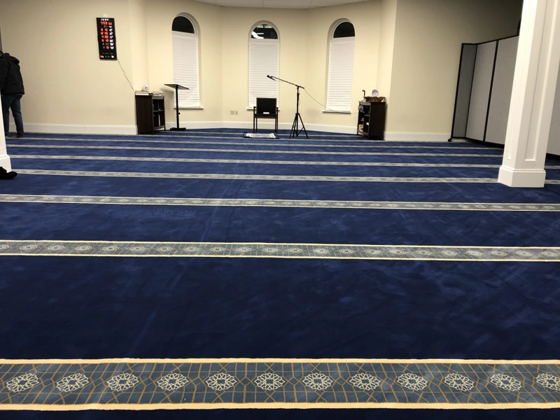 Navy-Blue-Border Wool-Masjid-Carpets
